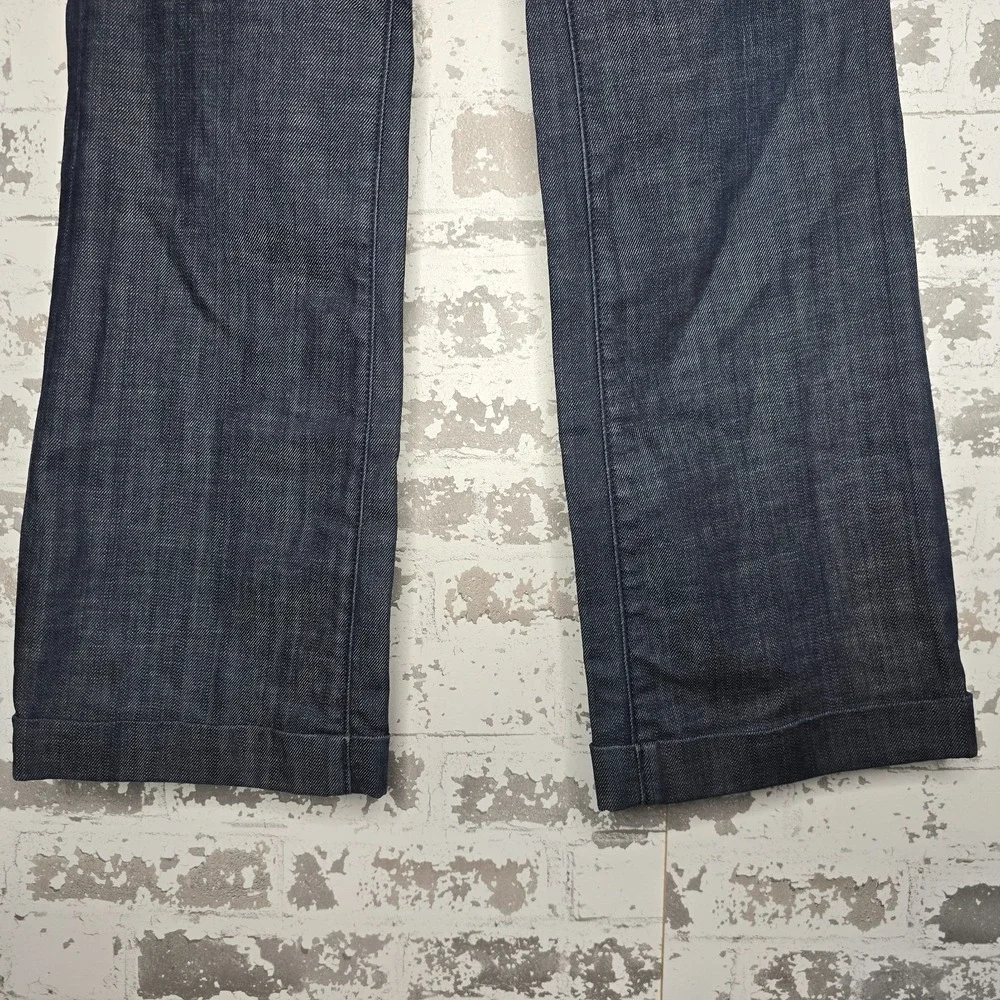 Banana Republic Jeans Womens 02P Premium Denim Modern Wide Leg Dark Blue‎ Wash